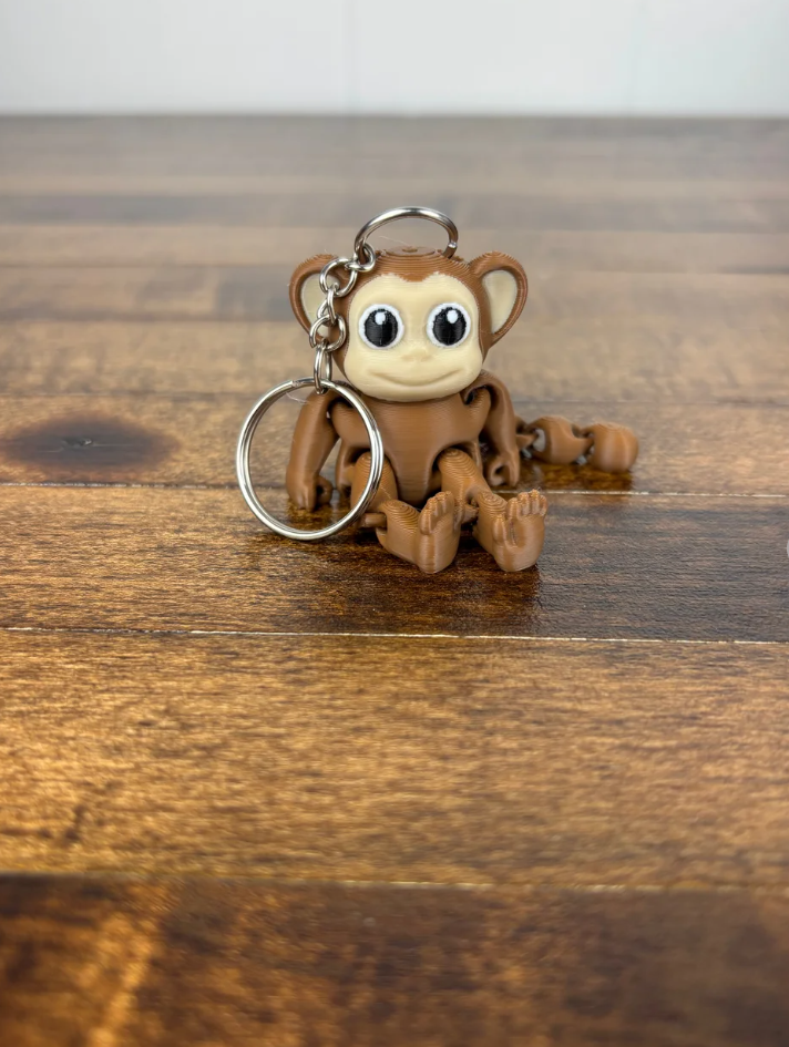 Monkey Keyring 3D Printed
