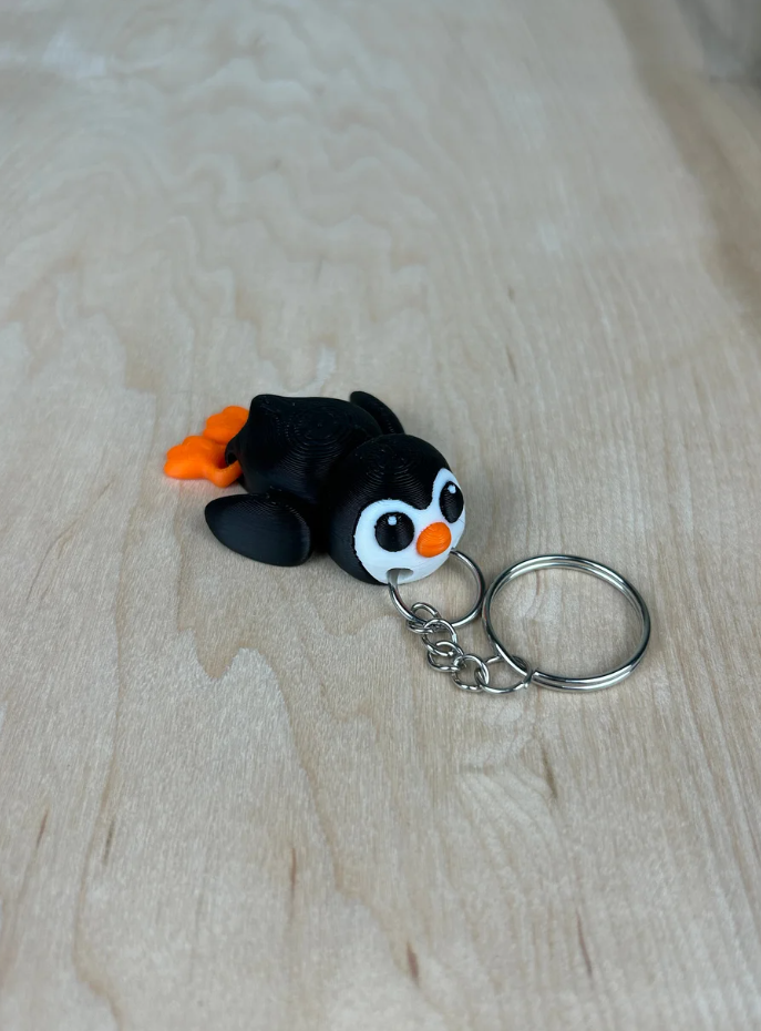 Penguin Keyring 3D Printed
